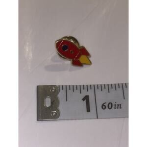 Small Red Rocket Pin Brooch